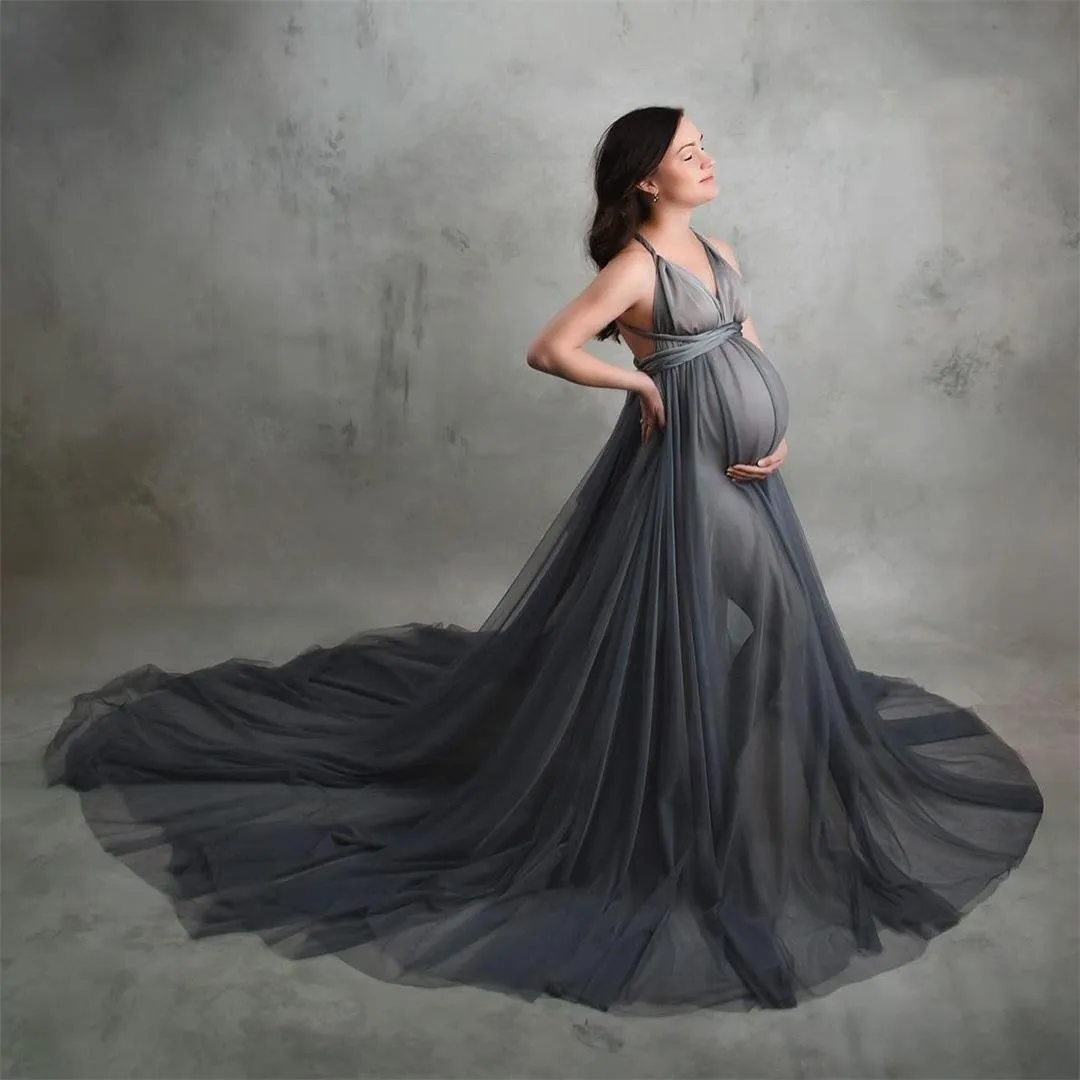 Sheer Tulle Backless Halter Maternity Dress Floor-Length A-Line Gown for Photo Shoot from Dhgate Prom Dresses - price 74.18 Sheer Tulle Backless Halter Maternity Dress Floor-Length A-Line Gown for Photo Shoot from Dhgate Prom Dresses - price 74.18