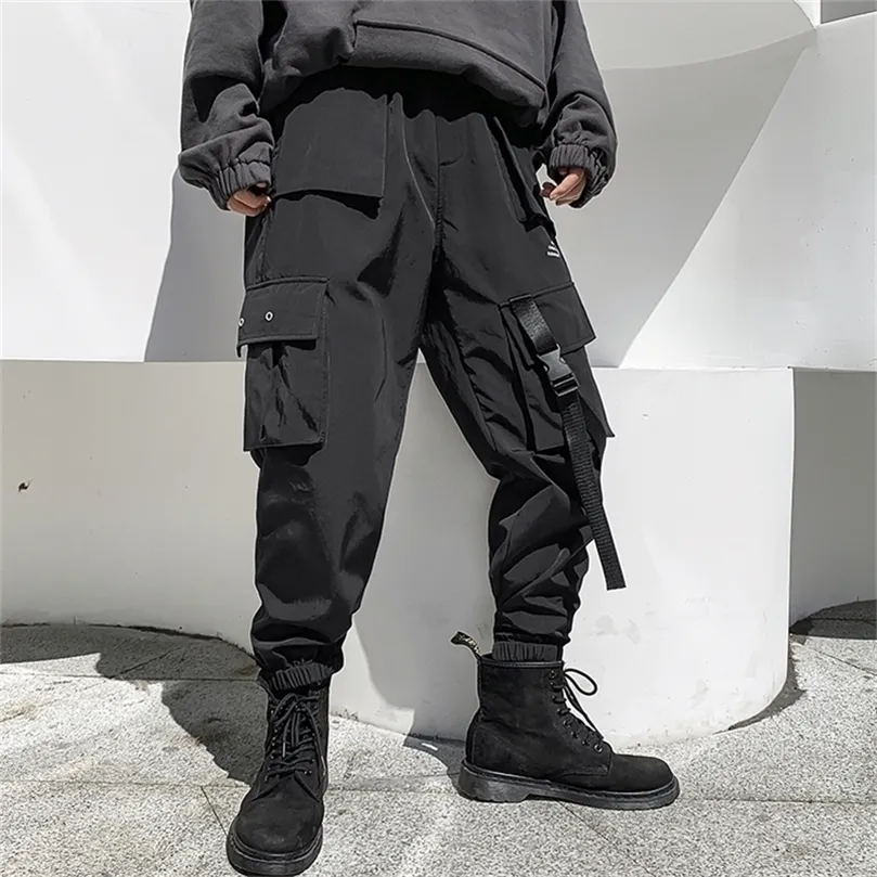 iiDossan Multi Pockets Cargo Pants Men Casual Joggers Men Harajuku Streetwear Trousers Hip Hop Pants Techwear 201128