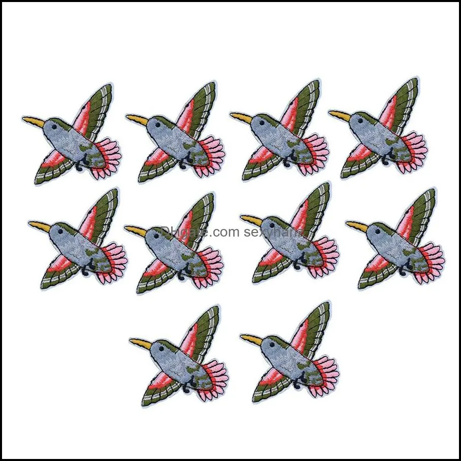 10pcs beauty birdes for clothing bags iron on transfer applique for jeans sew on embroidery diy