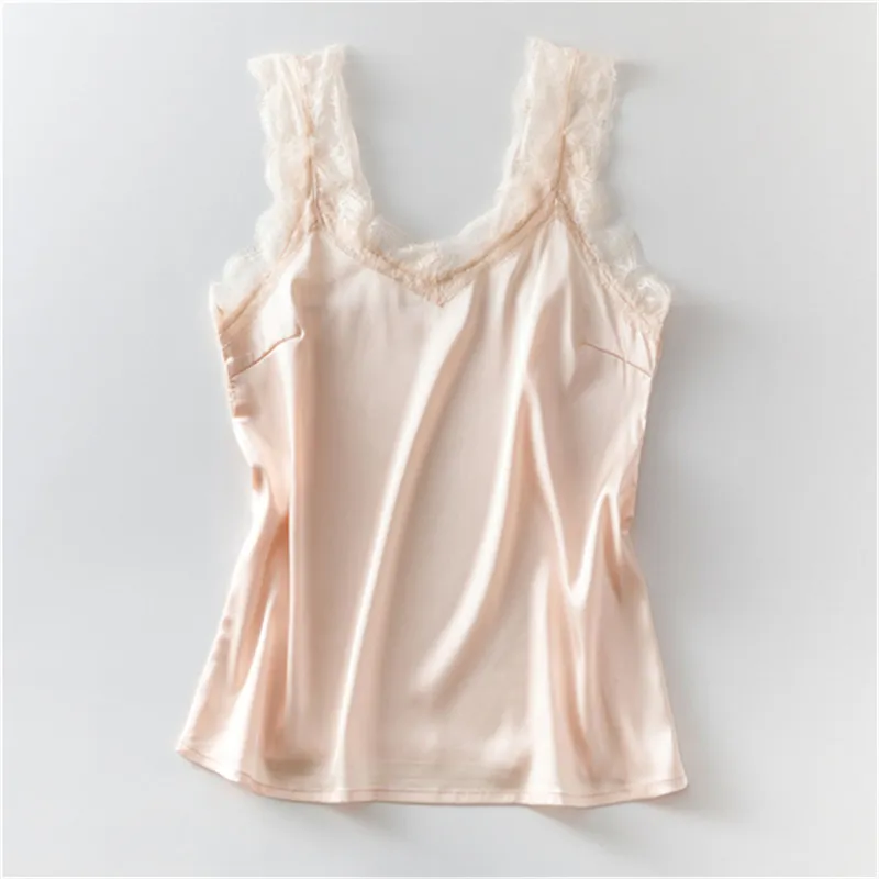 Sale Sexy Lace Tank Top Women Summer Casual Satin Silk Vest Backless Lace up Basic Tops Black Sleeveless Camisole T Shirt 220318