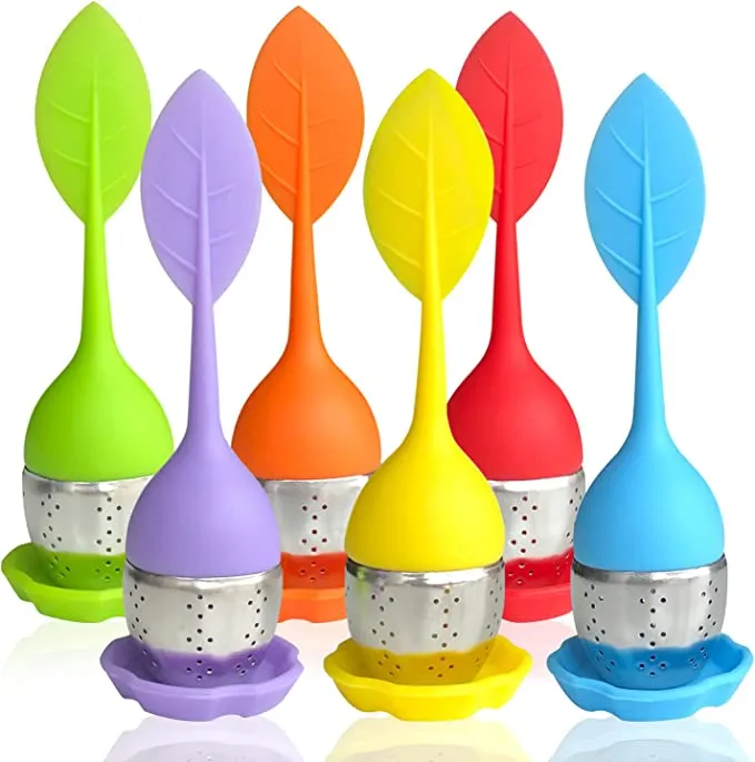 UPS Tea Bag Coffee Tools Silicone Infuser with Food Grade Leaf Strainer Stainless Steel b0824