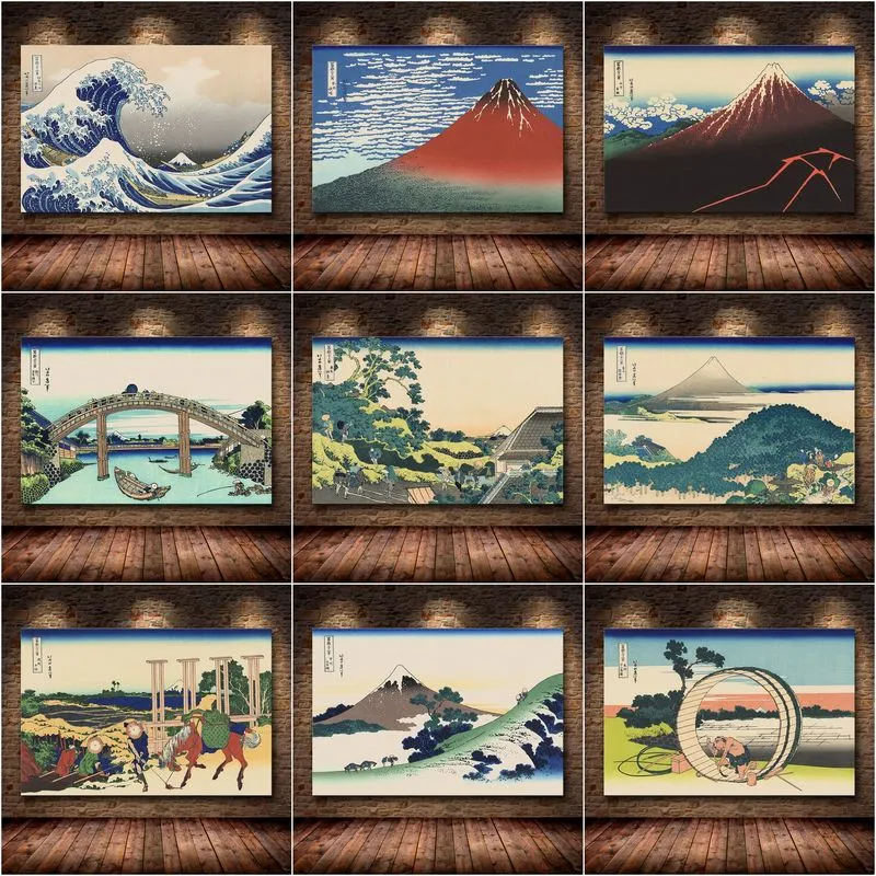 Katsushika Hokusai Grande onda de Kanagawa Pintura pôsteres impressos de parede de parede imagens modernas da sala de estar decoração de casa cuadros