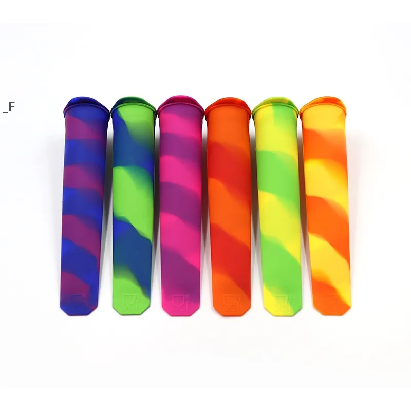 Ice Cream Tools Silicone Ice Tube Mold With Lids Colorful Frozen Yogurt Popsicle Maker Tray Summer DIY Drinking Kitchen Accessory BBE14142