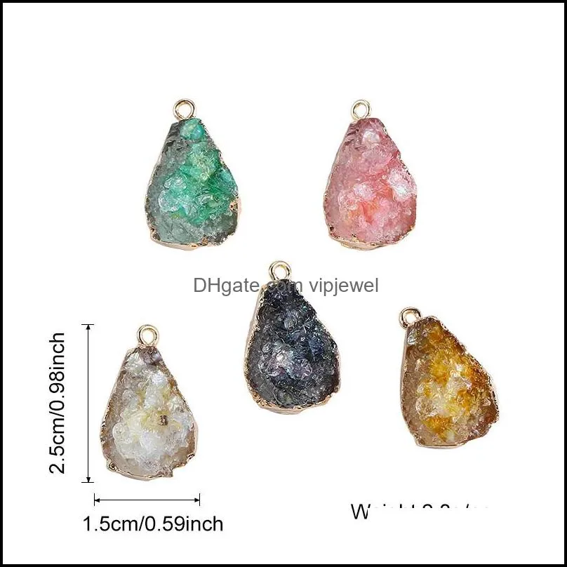 2020 new fashion water drop resin stone pendent multiple colour womens accessories necklace earring pendants wholesale-z