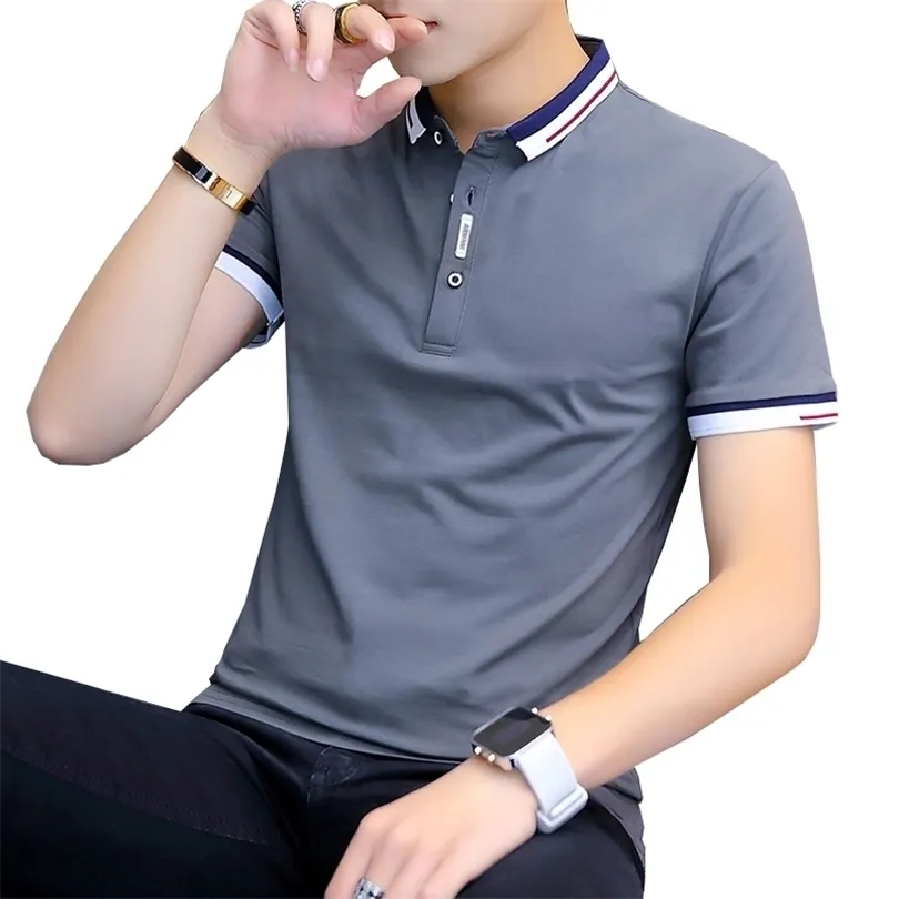 Browon Summer Casty Polo Shirt Menショートダウンターンダウンカラースリムフィット販売カラーポロシャツ男性用サイズ220708