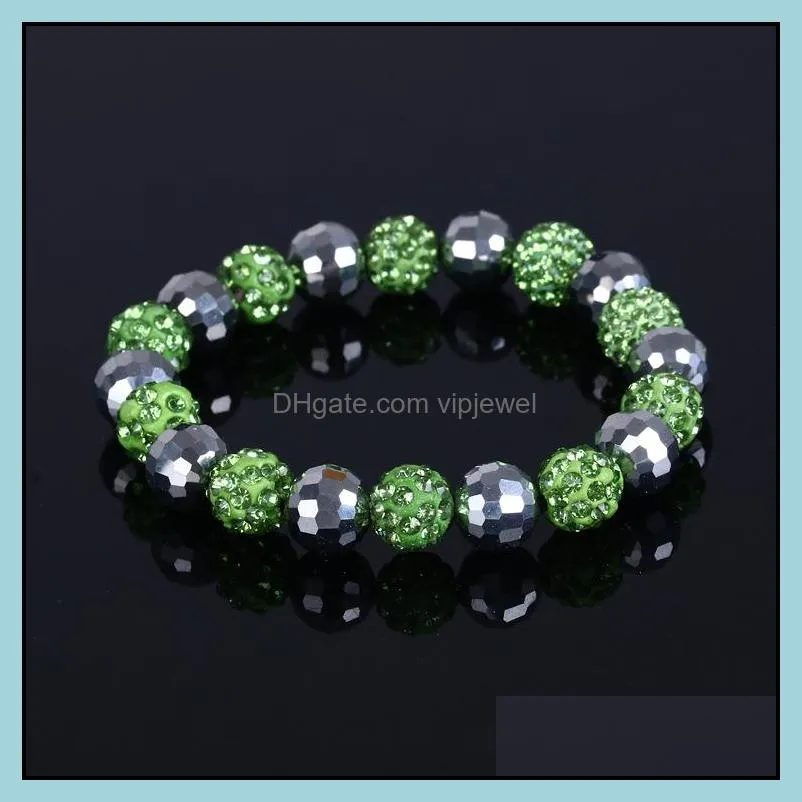 beaded bracelets (20 balls/pcs) crystal handmade strand charms bracelets vipjewel
