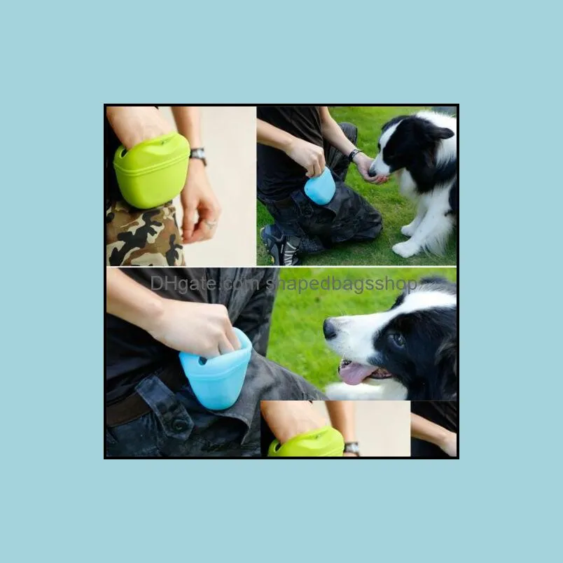 Pet Dog Training Treat Bag Training Puppy Walking Pouch Clip Silica Gel Waist Belt Side Portable Bags