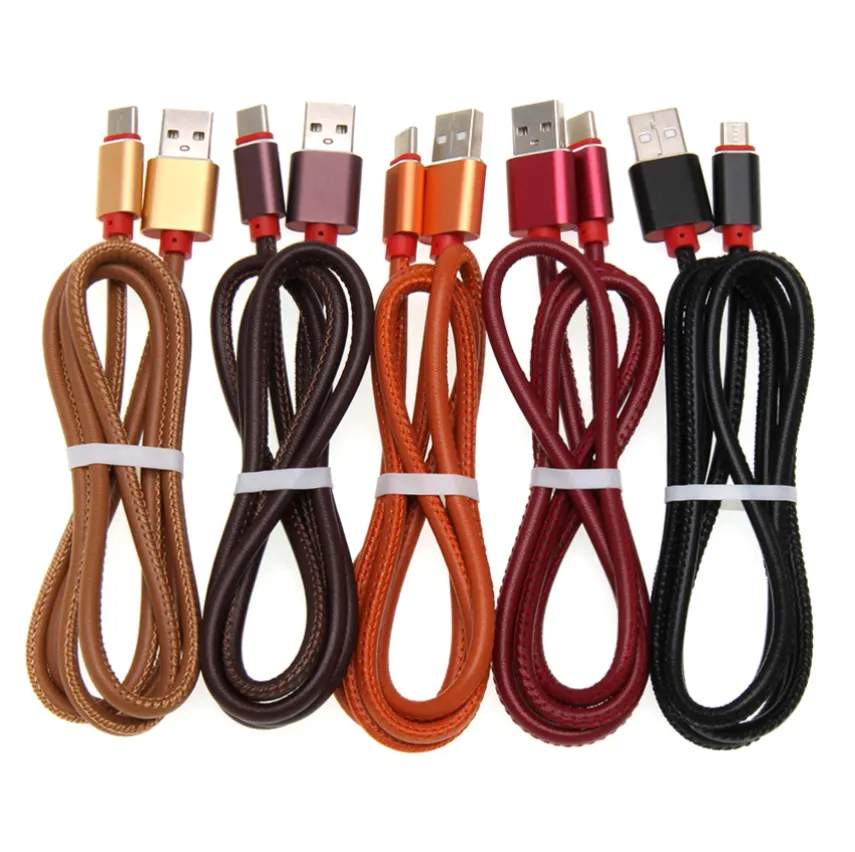 Type C Micro USB Cable PU Datial Phone Phone Data Sync Fast Charging Cabls Charger Cords Wark Horroid Homes and Roid Home