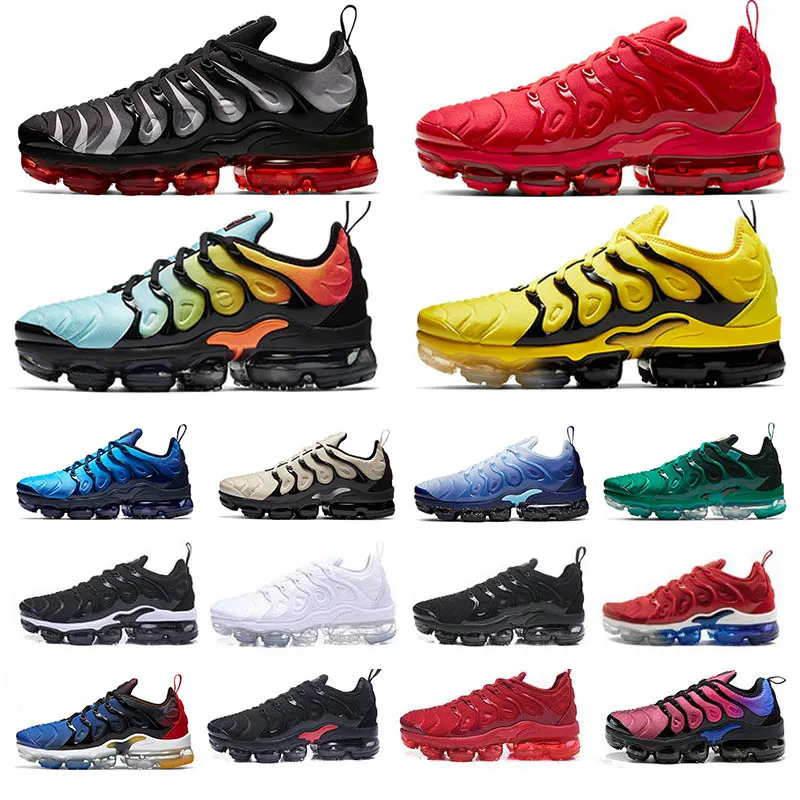 Nike air VaporMax TN Plus Running shoes ayakkabıları kadın erkek Üçlü Siyah Beyaz Pembe Rise REGENCY PURPLE LİMON KİREÇ Volt erkek eğitmen Spor Spor ayakkabılar 36-47