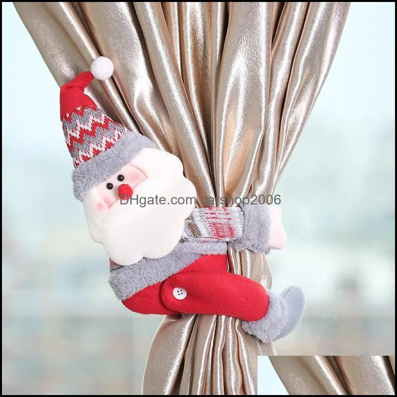 christmas decor creative curtain buckle cartoon doll decoration ornaments home restaurant decorations santa window pendant