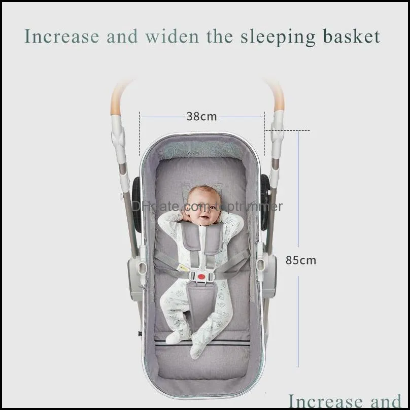 Strollers# Luxury Baby Stroller High Landview 3 In 1 Portable Pushchair Pram Comfort For Born