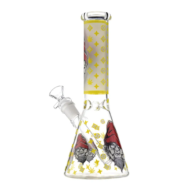 Sleek Sandblast: 10-Inch Beaker Hookah Glass Bong with Ice Pinch, Diffused Downstem Percolator, and 14mm Female Joint