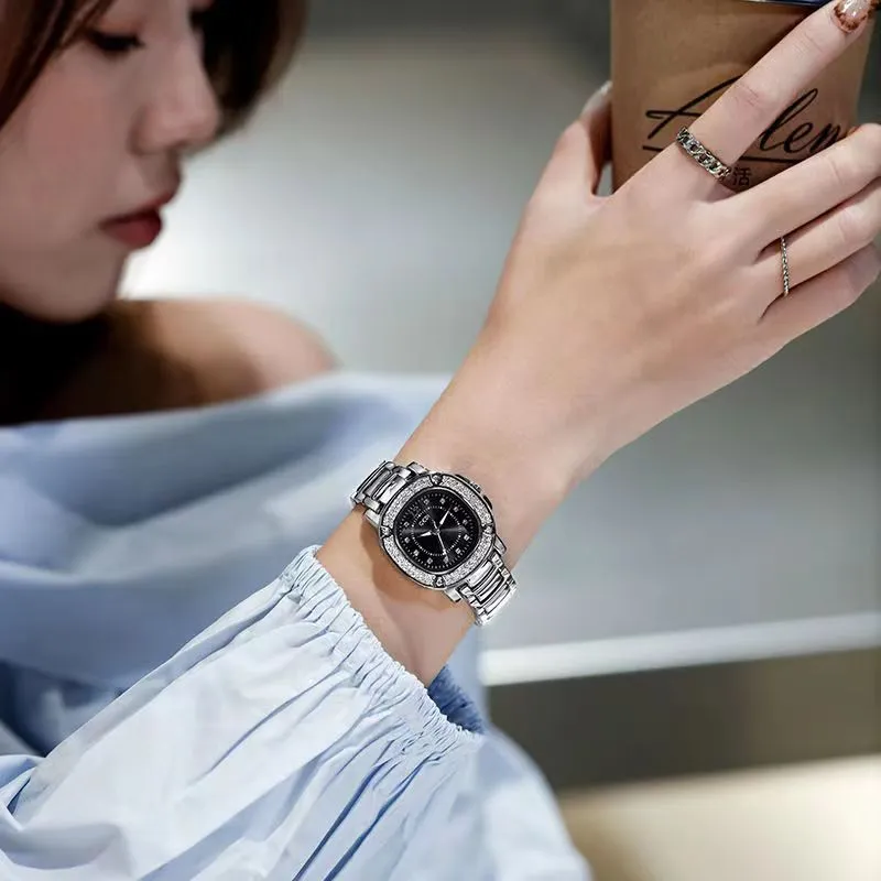 Luxuriöse Damenuhren für Damen, wasserdicht, koreanischer Stil, einfach, Retro, leicht, Nische, Trend, Temperament, Damen, Edelstahlarmband, Studenten- und Mädchenuhr, GSFD