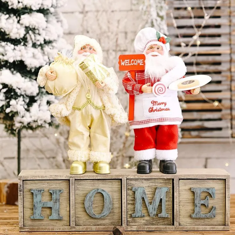 Tatil Partisi Enfes Festival için Noel Dekorasyonları Mevcut 30 cm Mükemmel Taşınabilir Santa Doll Claus Figurine Süsleme