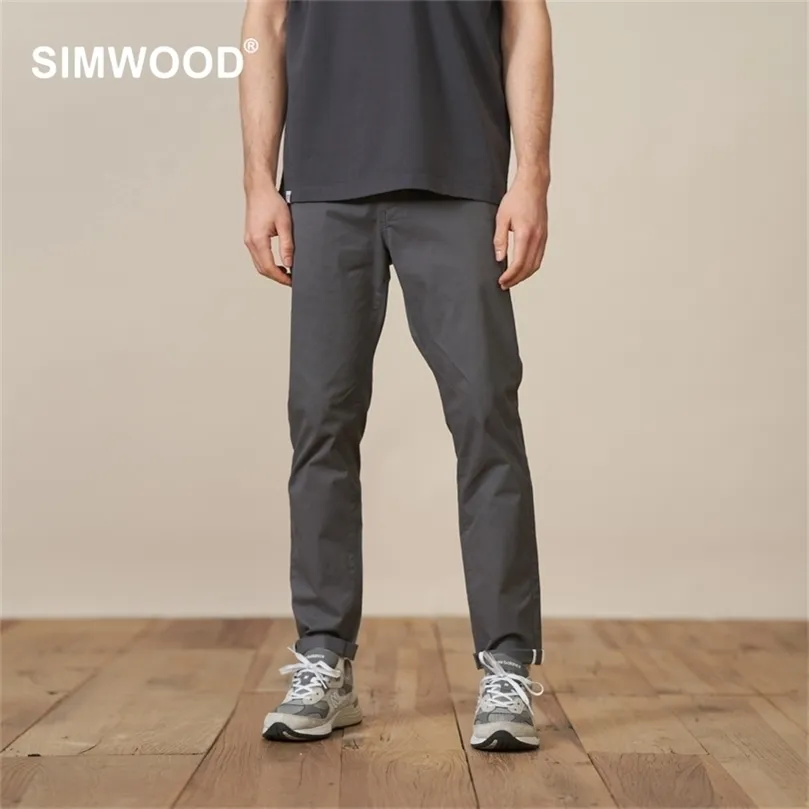 Lente zomer taps toelopende broek mannen basic comfortabele chino's slimme causale hoge kwaliteit garderobe essentiële broek 220713