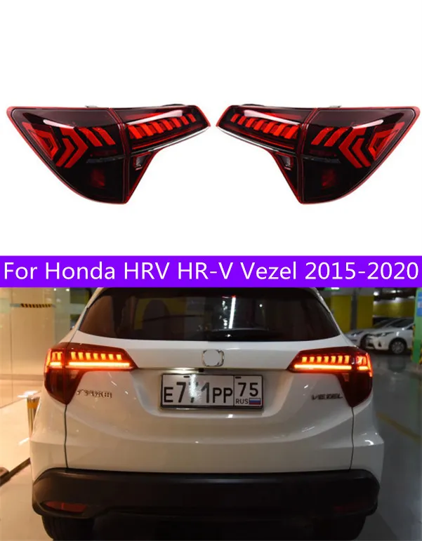 Pièces automobiles coulant le feu arrière pour Honda HRV Vezel Plènes arrière du signal de lampe arrière de la lampe arrière inverse des feux de stationnement 15-20