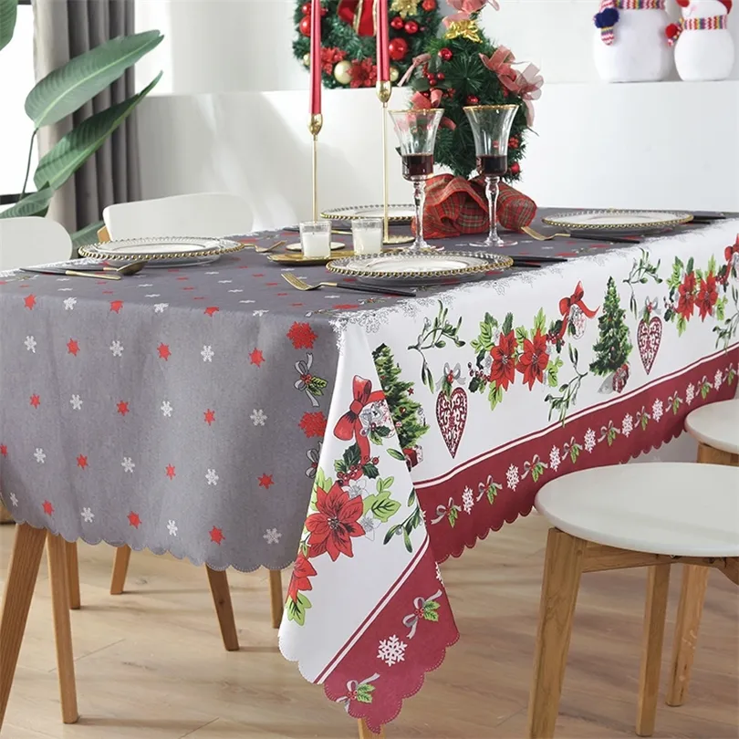 Nappe de noël Elk bonhomme de neige Table joyeux noël décor pour la maison noël ornements nouvel an décor 2021 Navidad 201007