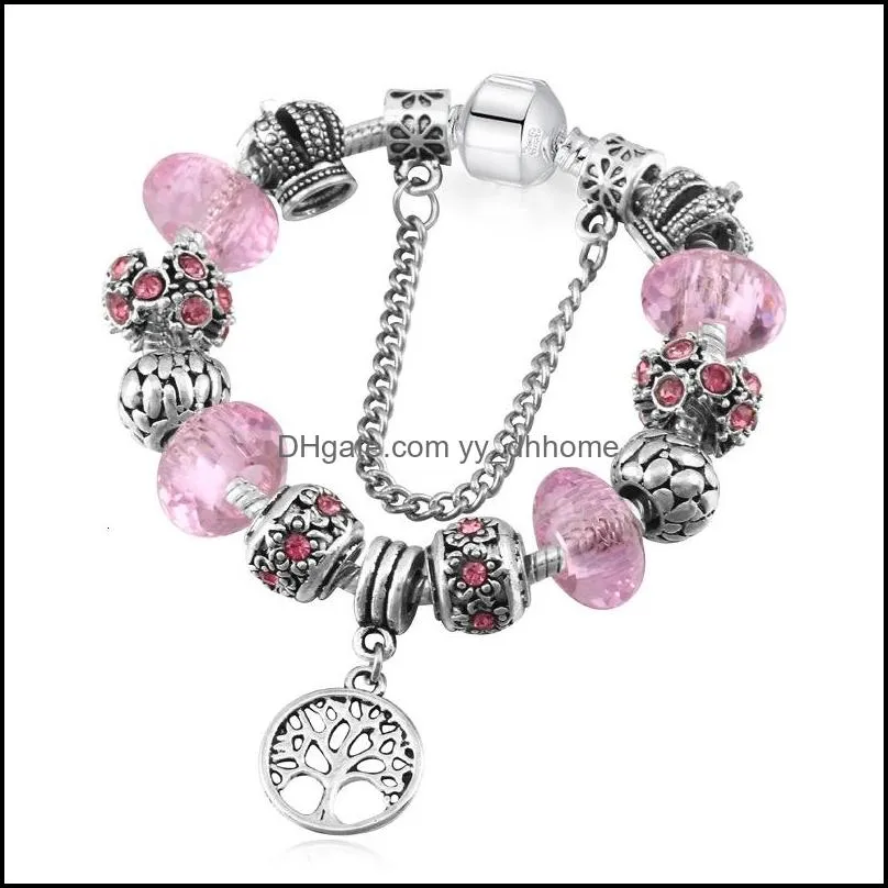 Chain Wind Diy Beaded Crystal Bracelet Women`s Accessories Mother`s Day Life Tree Selfless Love