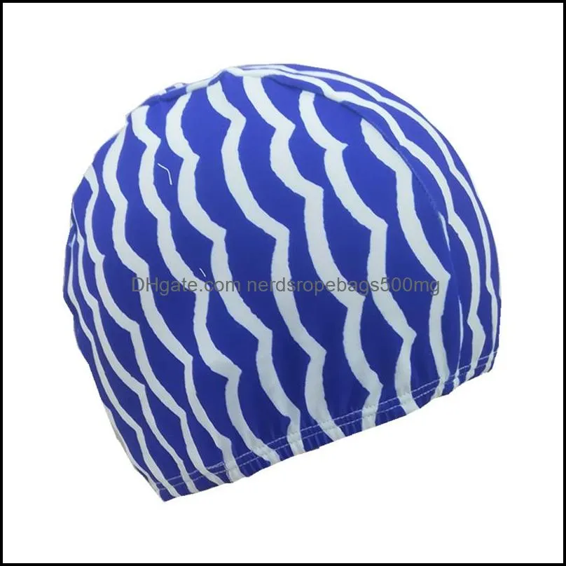 Pattern Printing Swimming Cap Nylon Solid Color Shower Hat Water Proofing Headgear Special For Swim And Wading Adult Only 0 9dm B2