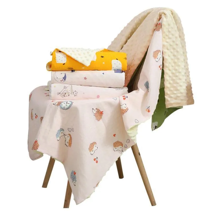 Cotton Flower Printed Blankets Baby Comfort Blanket Children Soft Nap Blankets Directly Washed Kindergarten Quilt YL439