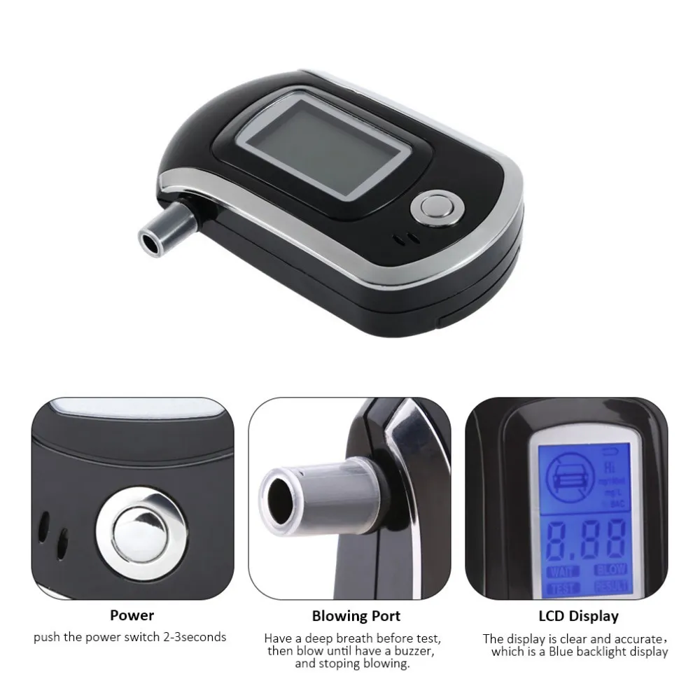 Tragbarer Alkoholmesssensor - Professioneller Promilletester Mit LCD Display