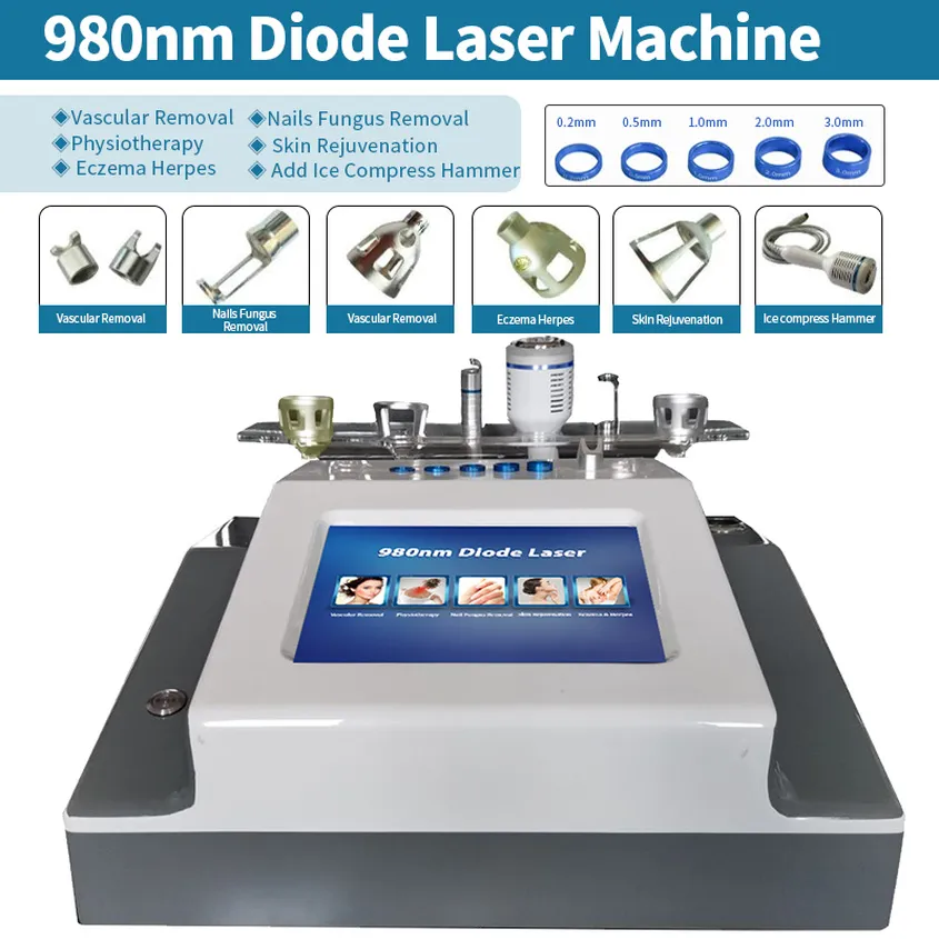 Schlankheitsmaschine 980 Nm Laserdiodenmaschine Ce-zugelassenes 980 Nm Lazer-Gerät Gefäßvenenreduktionsausrüstung für Besenreiser Nägel Pilzentfernungslaser