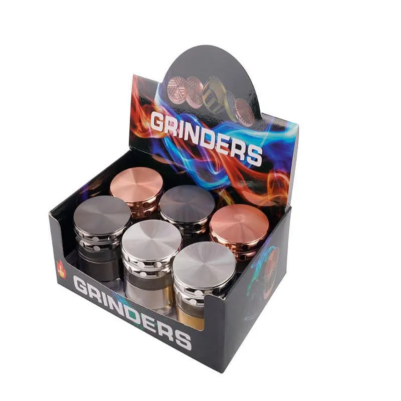Creative 63mm Diameter Herb Grinder Smoking Accessories 4 Parts Tobacco Grinders Zinc Alloy Matal Crusher Cigarettes Grinder With A Transparent Part