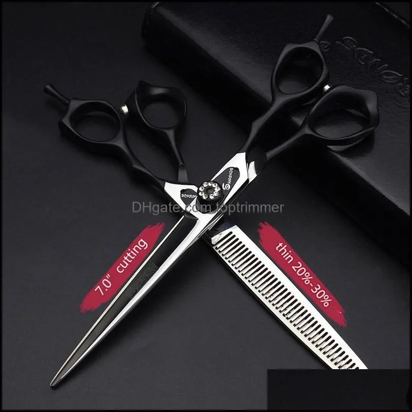 Hair Scissors Barber Shop 7 Inch Imported Stainless Steel Japan 440c Professional Hairdressing Haircut Set