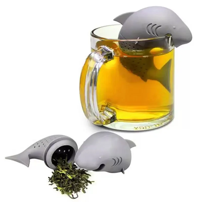 Shark Tea Infuser Silicone Sinters Gereedschap Thee Satisf Infuser Filter Lege Bag Leaf Diffuser Bruiloft Decoratie Geschenken