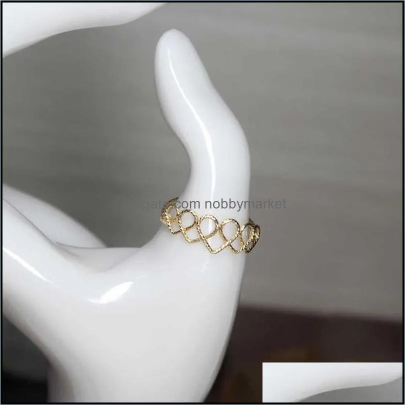 Handmade Heart Shape Rings Gold Filled Jewelry Birthday Gift Boho Anel Anillos Mujer Bague Femme Rings For Women H1011