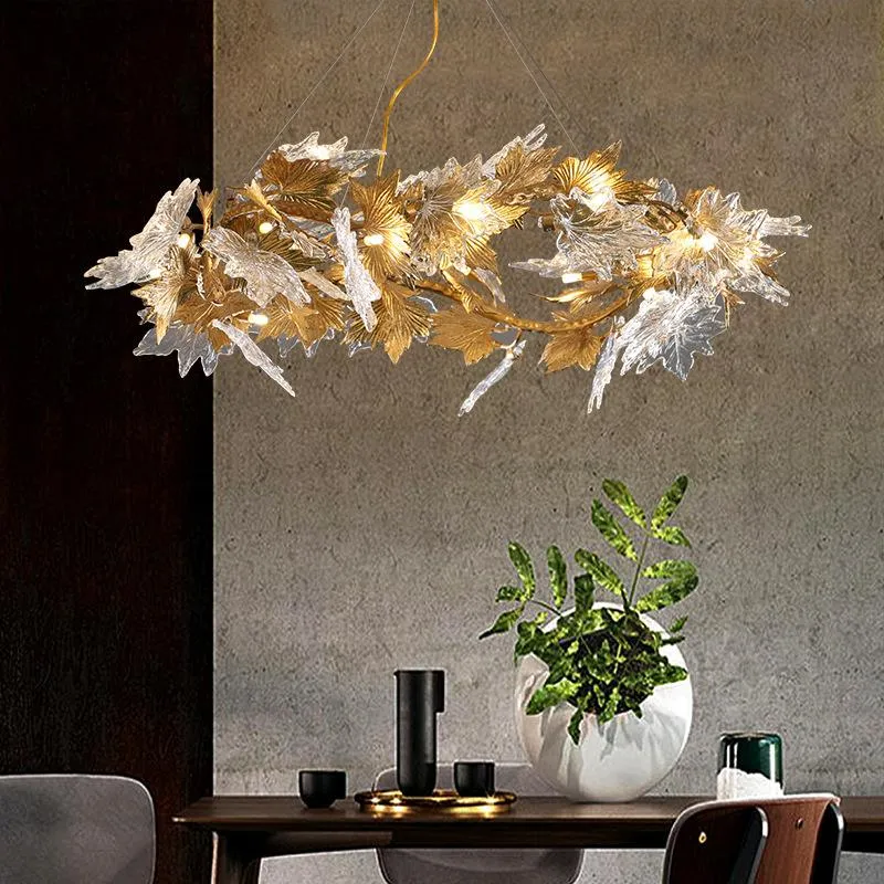 Hängslampor alla kopparträd grenar kristall vardagsrum ljuskrona post-modern ljus lyx atmosfär fransk sovrum konstnärlig kreativ lam