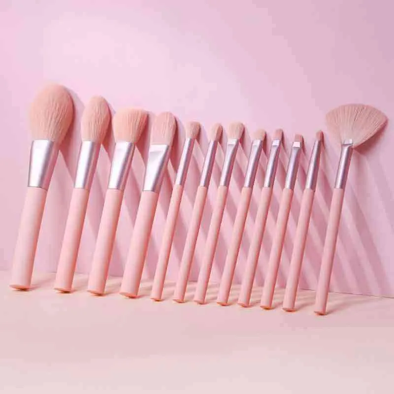 أدوات ماكياج Zoreya Pink Brushes Set Professional Powder Foundation Blush Eyeshadow Make Up Tool Brochas Maquilla220422