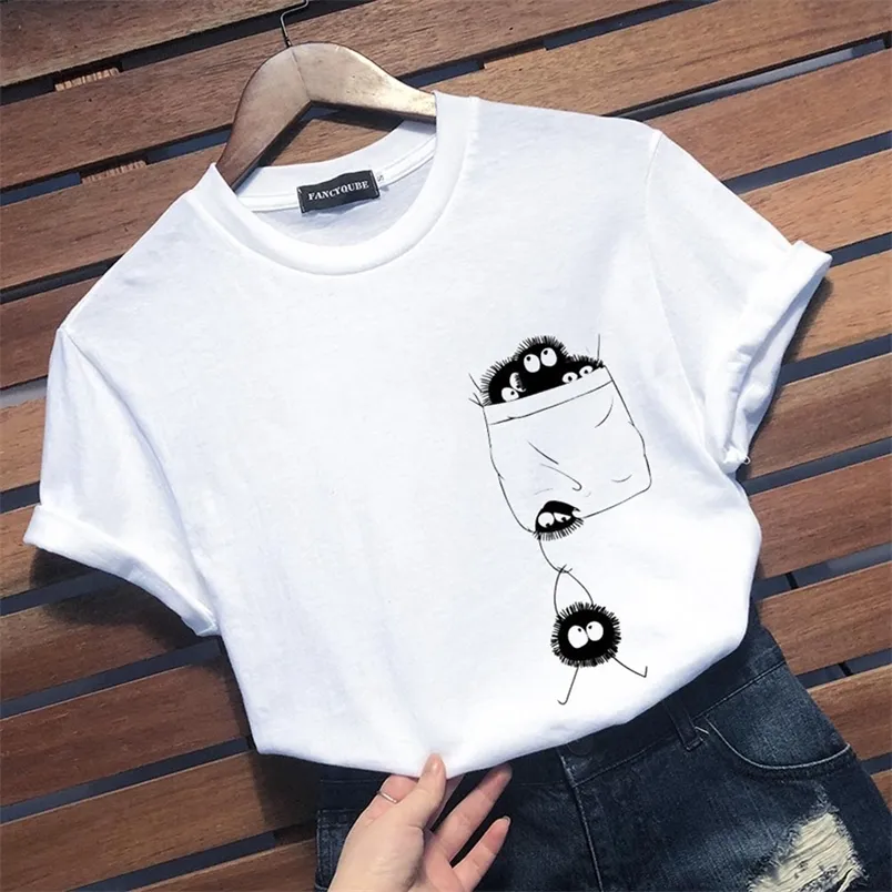 Anime tees ghibli Totoro Dust Bunny Women S STRIBL SOREWE Casual Harajuku Graphic T Shirt Camiseta de Las Mjeres 220628