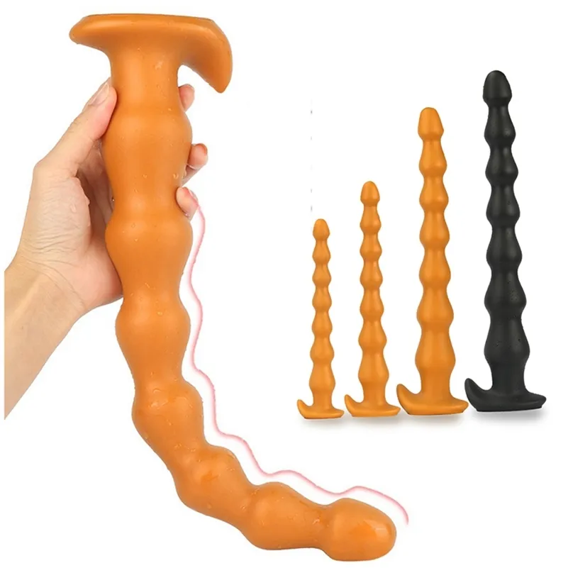 Super long Anal Beads Big Butt Plug 7 Balls Anus Expansion Stimulator Prostate Massage Adult Anal Sex Toys For Woman Men Gay 220412