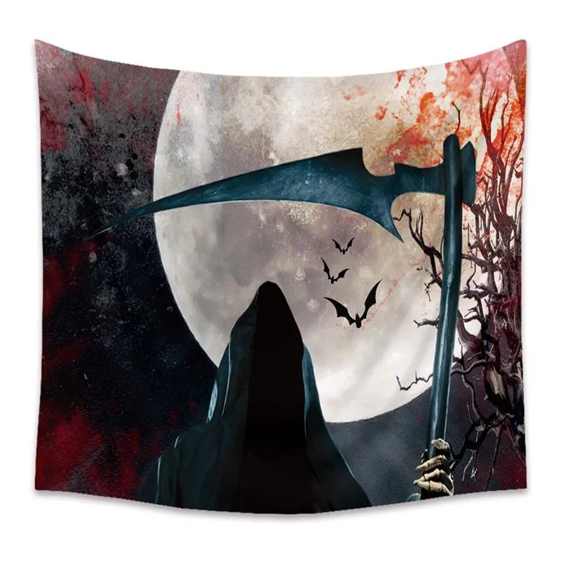 Spooky Decor Halloween Tapestry Pumpkins, Bats & Ghosts Ideal For
