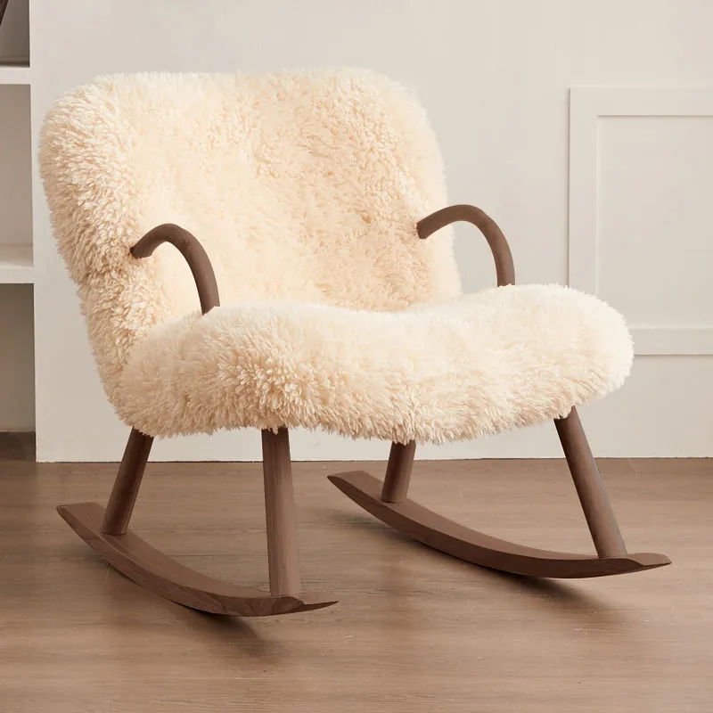 Fuzzy rocking on sale chair