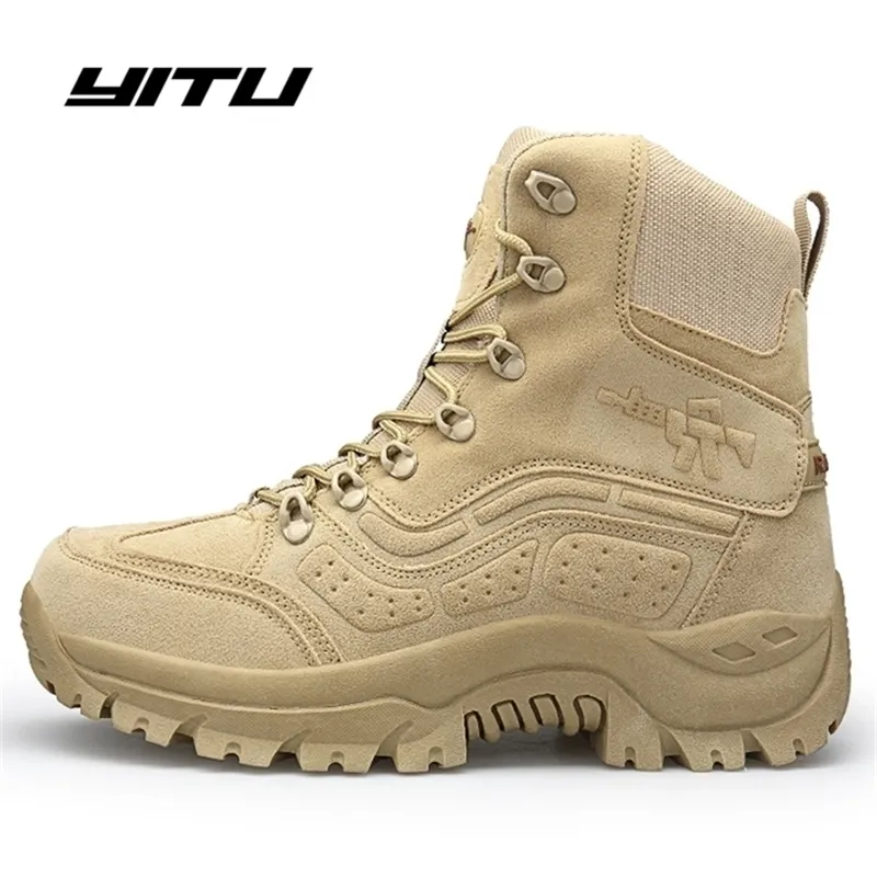 Autumn Winter Snow Size 39 Qualidade Desert Militar Homens Tático Combate Tornozelo Botas Sapatos de Segurança de Trabalho Y200915