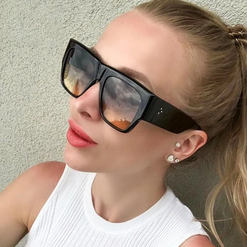 JackJad 2022 Fashion Women Cool Square Style Gradient Vintage Three Dots Brand Design Sun Glasses 95250 النظارات الشمسية