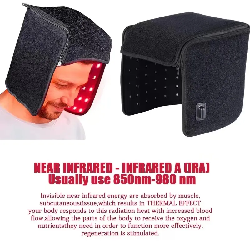 Red Light Therapy Helmet Hair Growth Hat Infrared Device For Hair Loss