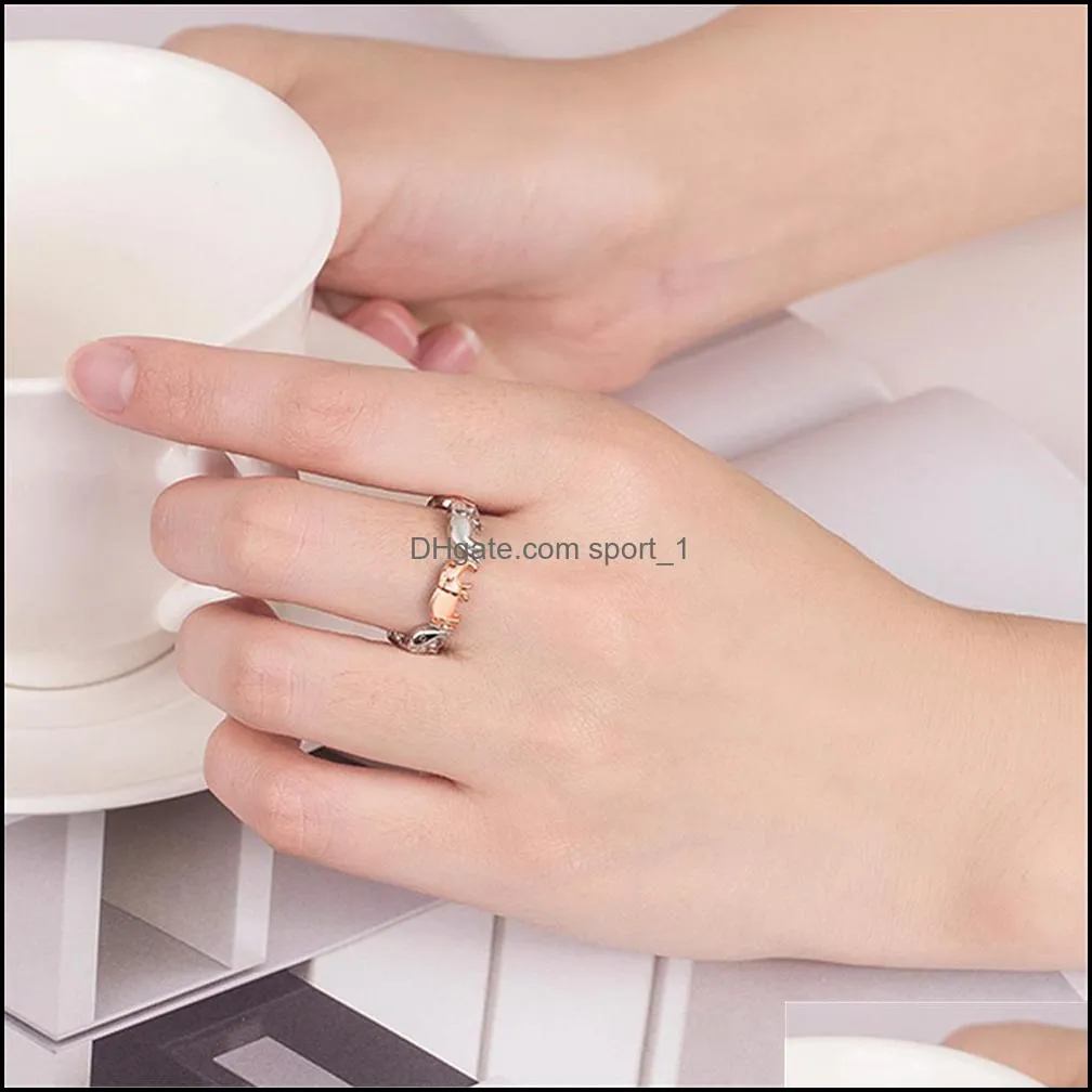 silver ring exquisite fashion income ladies hollow elephant ring shiny animal ladies charm auspicious romantic love wedding rings