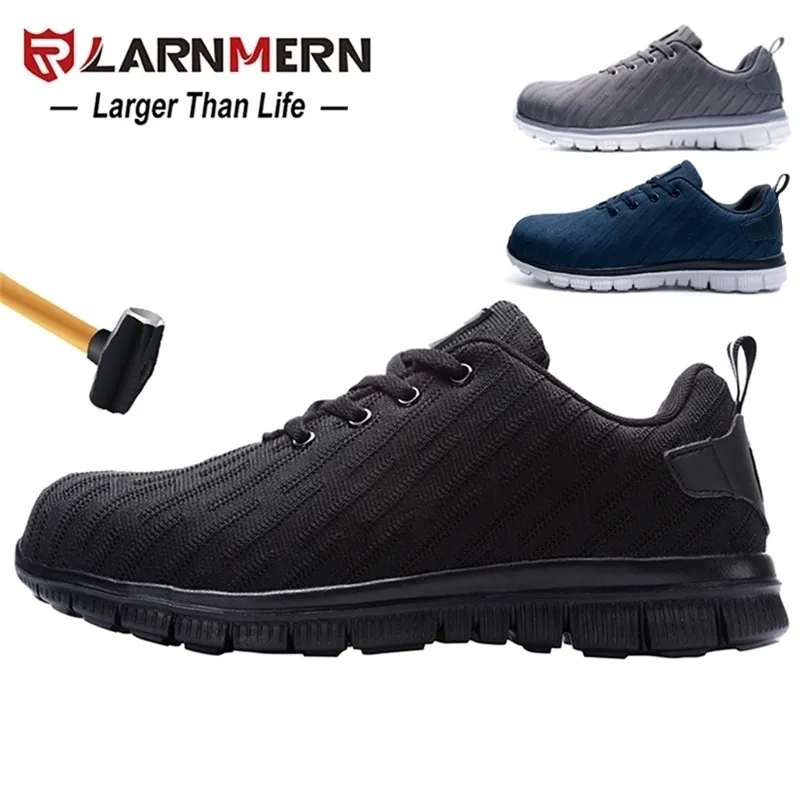 LARNMERN s Safety S3 SRC Professional Protection Comfortable Breathable Lightweight Steel Toe Antinail Work Shoes Y200915