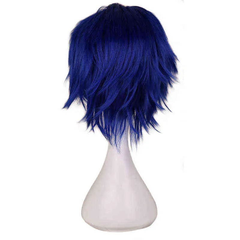 Blue anime cheap wig male
