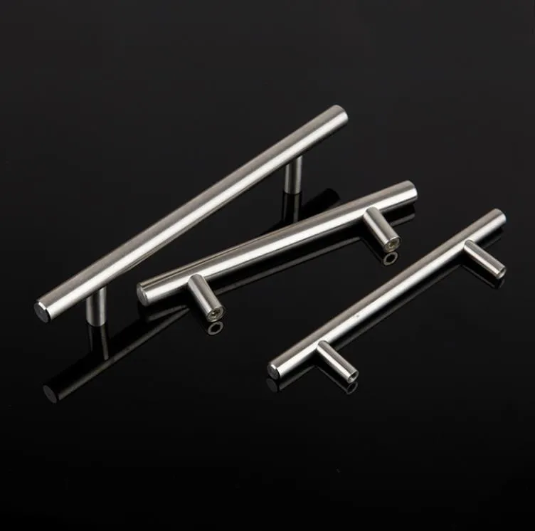 T Type Cabinet Handles Stainless Steel Cupboard Door Drawer Pulls Wardrobe Shoe Kitchen Cabinets Kitchen Accessories SN4566