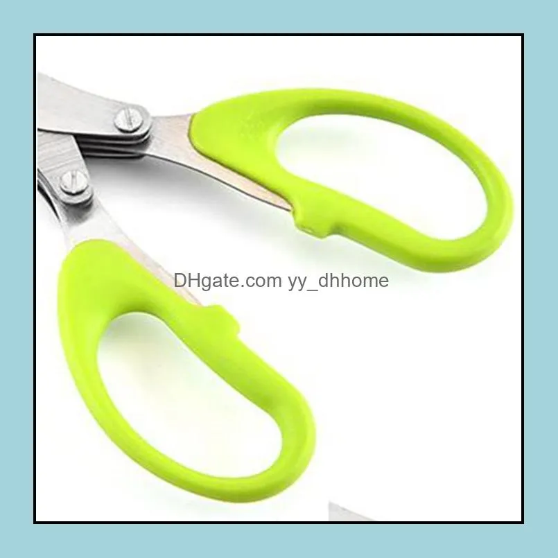5 layers vegetable tools scissors sushi shredded scallion cut herb spices scissor stainless steel cooking tool kitchen accessories knives