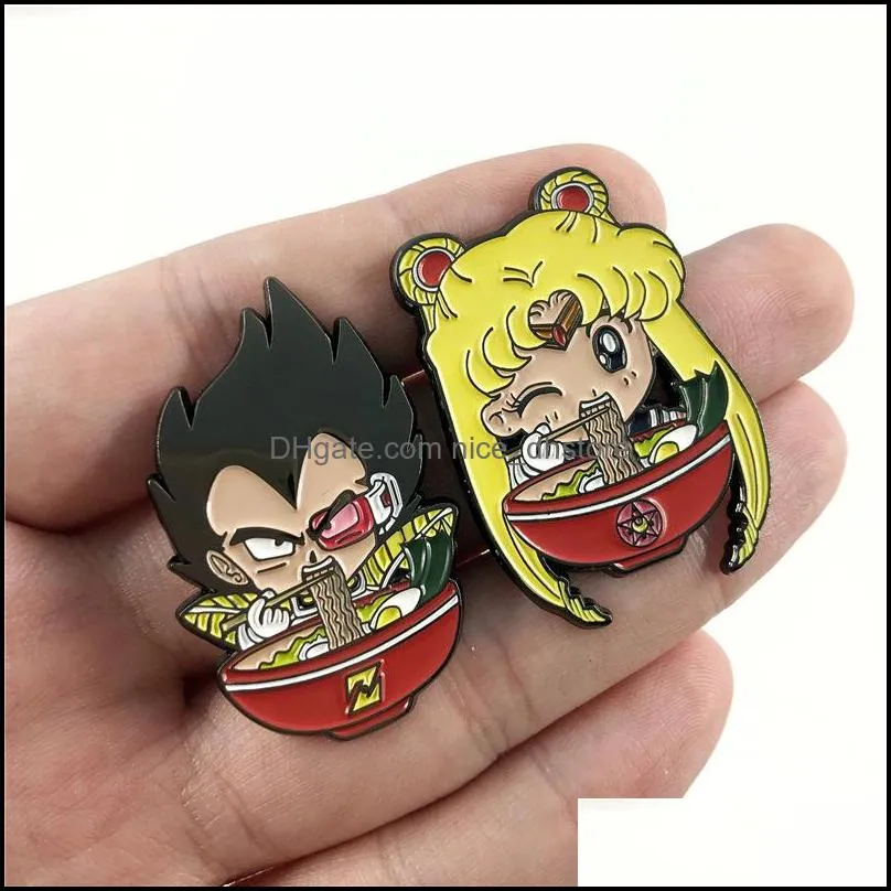 cute anime boys and girl enamel pins collect metal cartoon brooch backpack hat bag collar lapel badge men women fashion jewelry sailor