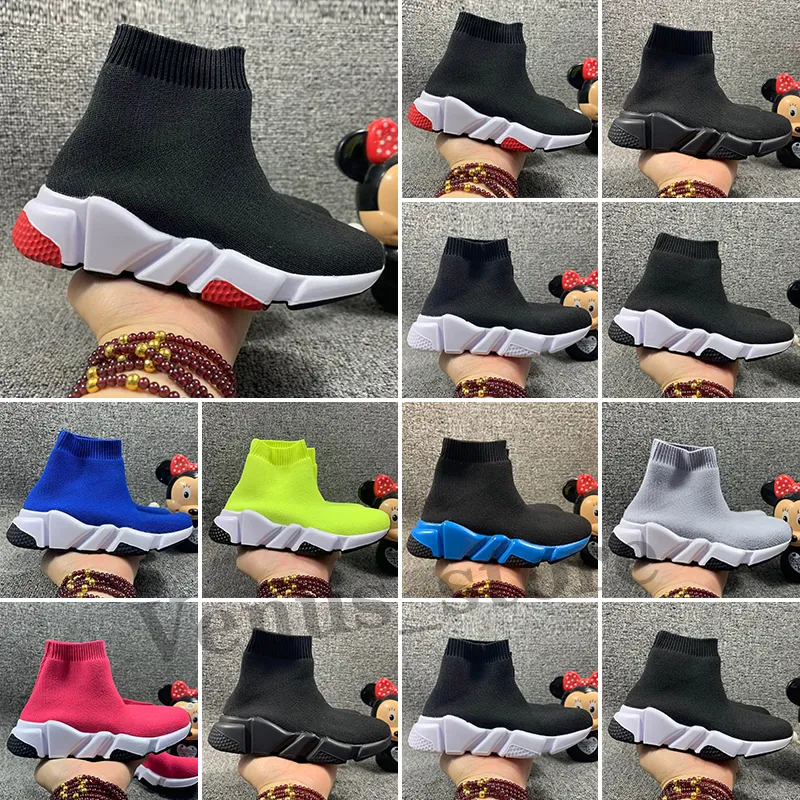 Designer Kids Casual Shoes Boys Girls 2.0 Speed Trainer Sock Boots Socks Boot Speeds Shoe Runners Runner Sneakers Walking Triple Black White Red Lace Sports Eur 24-35