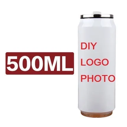 500 ml Thermos-Cola-Dose DIY PO Name TEXT Bunter Druck Anpassen Personalisieren Geschenk Kalt halten für Sommergetränk Tee 220608