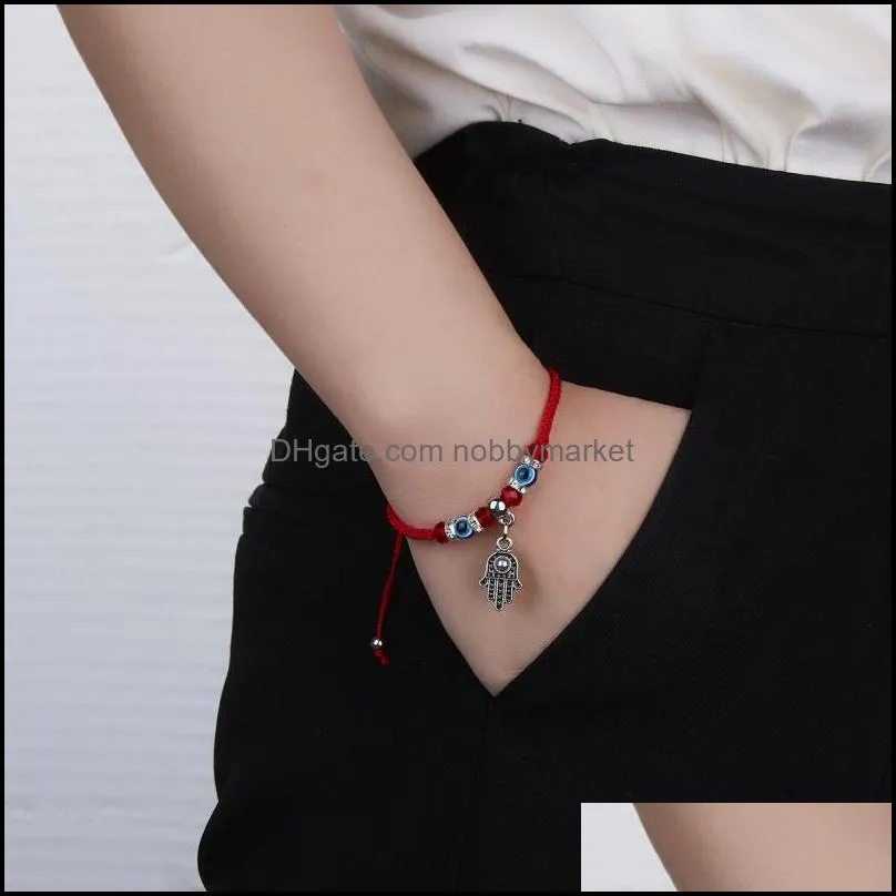 Fashion Butterfly Owl Turtle Charm Bracelet Handmade Good Lucky Red Cord Evil Eye Beads Bracelets