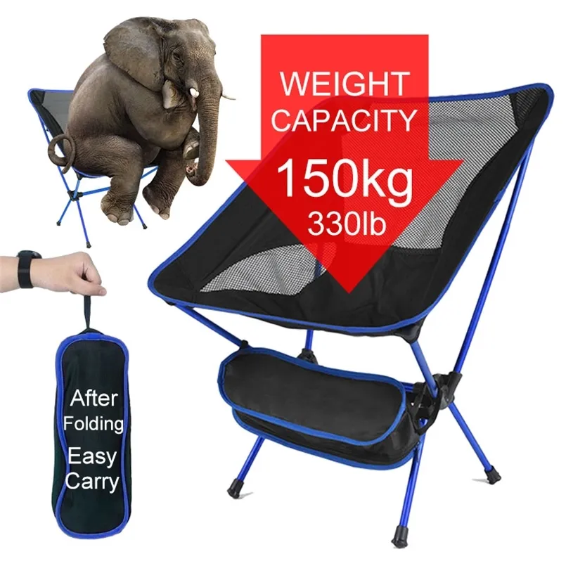 Fishing Barbecue Portable Ultra Light Folding Outdoor Travel Camping Beach Hiking Picnic Seat Tool Chair 220609