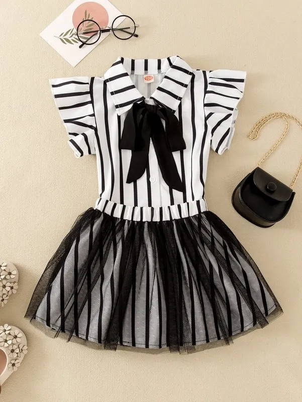 Toddler Girls Ruffle Trim Layered Mesh Dress Toddler Girls Ruffle Trim Layered Mesh Dress